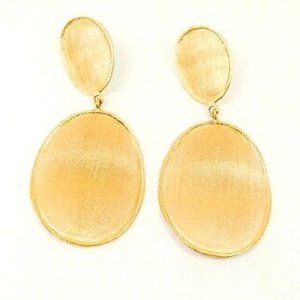 RIVKA FRIEDMAN Rose Gold Clad Satin Finish Dangle Wavy Earrings